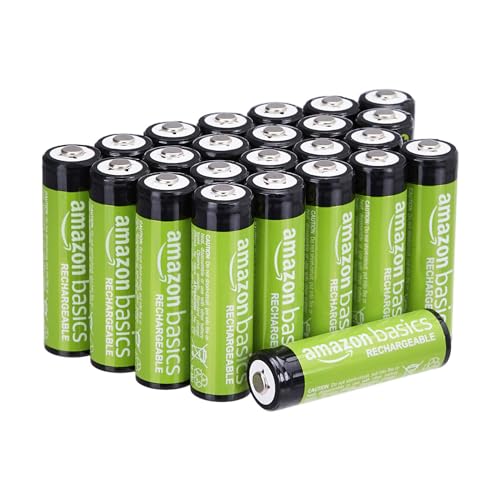 Amazon Basics 24-Pack AA Rechargeable Batteries, 2000 mAh, Pre-Charged