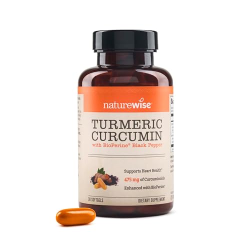NatureWise Turmeric Curcumin Softgels – 500mg, 30 Count