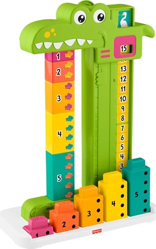 Fisher-Price Counting Alligator Toy with 10 Blocks for Ages 3+