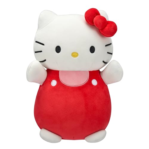 Hello Kitty 10-Inch Plush in Red & Pink Overalls