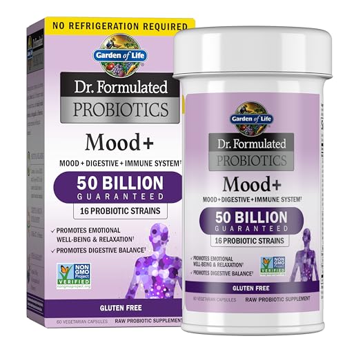 Garden of Life Mood+ Probiotics with Ashwagandha, 60 Veggie Caps