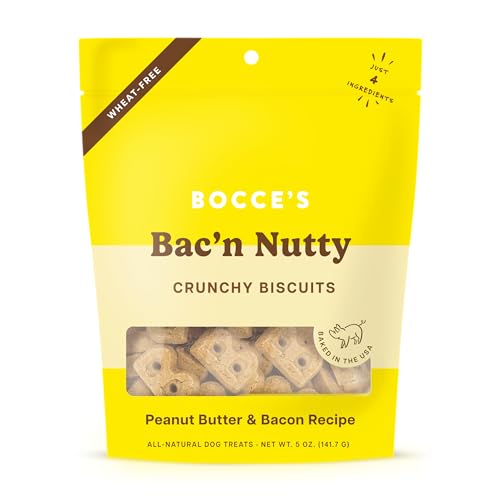 Bocce’s Bakery Bac’N Nutty Wheat-Free Dog Treats, 5 oz