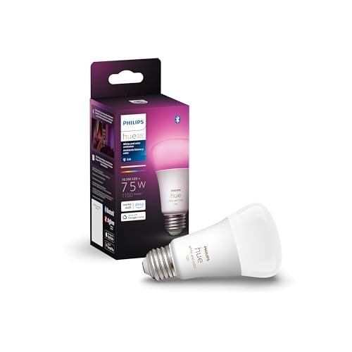 Philips Hue A19 LED Bulb, Color-Changing, Alexa/Google/Homekit Compatible