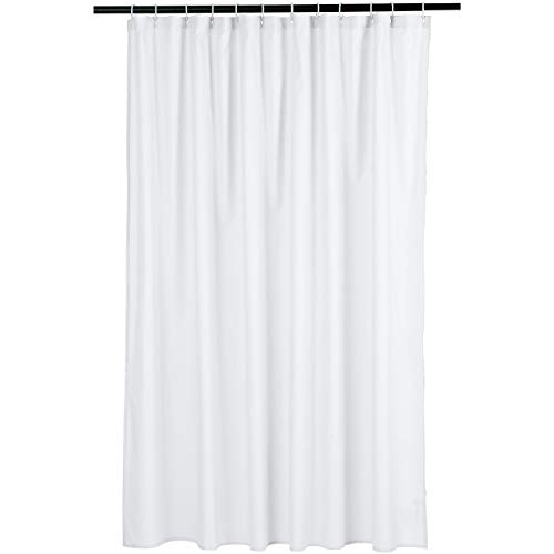 Amazon Basics Microfiber Waffle Shower Curtain, 72″x72″, White