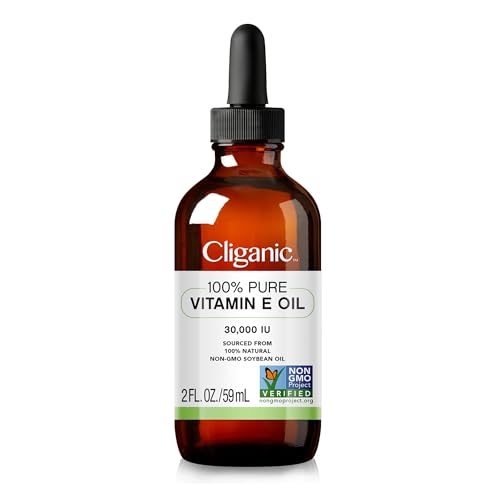 Cliganic Pure Vitamin E Oil for Skin, Hair & Face – 60,000 IU