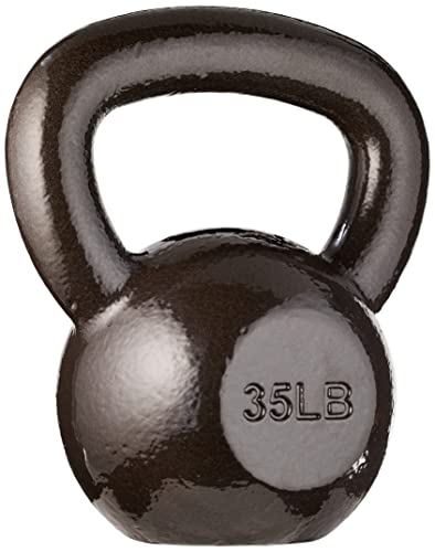 Amazon Basics 35lb Cast Iron Kettlebell, Black