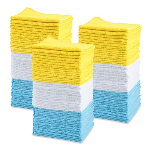 Amazon Basics 144-Pack Microfiber Cleaning Cloths, 16″ x 12″