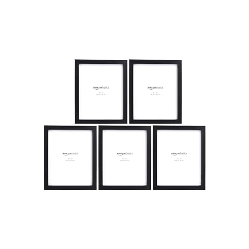 Amazon Basics 8″x10″ Black Photo Frame, Pack of 5