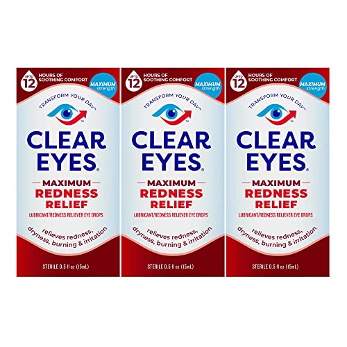 Clear Eyes Redness Relief Eye Drops, 0.5 Fl Oz, 3 Pack