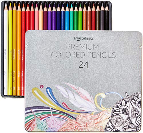 Amazon Basics 24 Multicolor Soft Core Colored Pencils