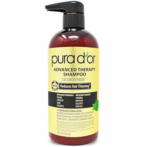 PURA D’OR Advanced Therapy Shampoo, Biotin & Argan Oil, 16 Oz