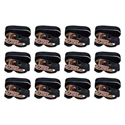 Amazon Basics 15ft Ratchet Tie Downs, 500 lbs, 12-Pack