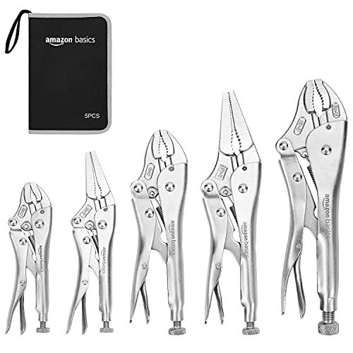 Amazon Basics 5-Piece Locking Pliers & Cutters Set