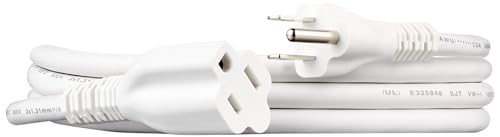 Amazon Basics 6 Ft 3-Prong Indoor Extension Cord, White