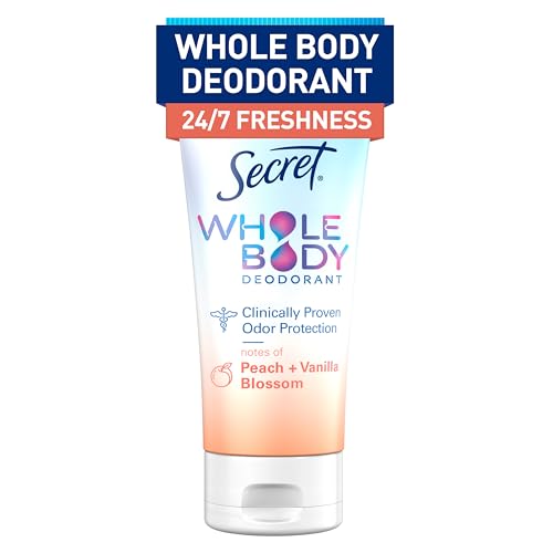 Secret Peach & Vanilla Blossom Deodorant Cream, 72HR Odor Protection, 3oz