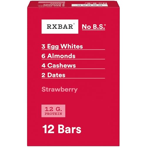 RXBAR Strawberry Protein Bars, 12g, Gluten-Free, 12 Pack