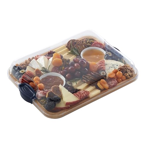Farberware Bamboo Cutting Board with Compartments and Lid