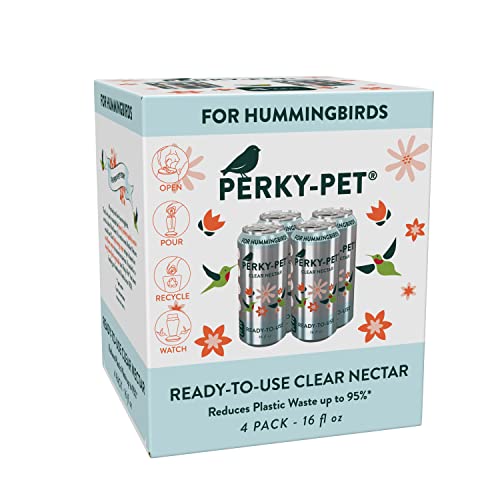 Perky-Pet Clear Hummingbird Nectar, 64 oz Total, 4 Cans