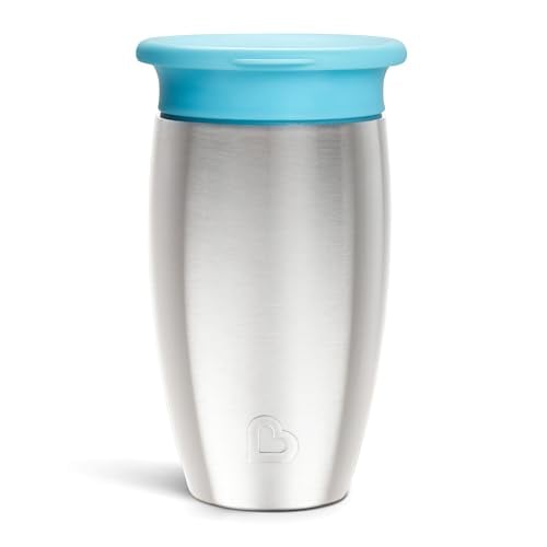 Munchkin Insulated Stainless Steel Toddler Sippy Cup, 10 oz, Blue