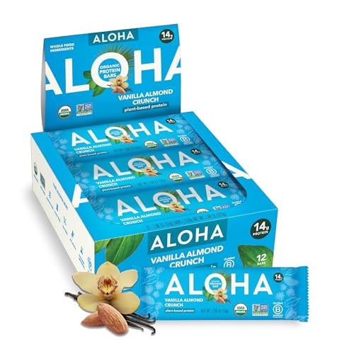 ALOHA Organic Vanilla Almond Protein Bars, 12-Pack