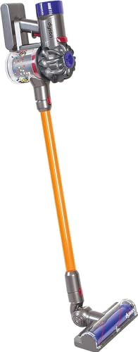 Casdon Dyson Cordless Toy Vacuum for Kids 3+, Purple/Orange