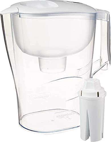 Amazon Basics 10-Cup Water Filter Pitcher, Brita Compatible