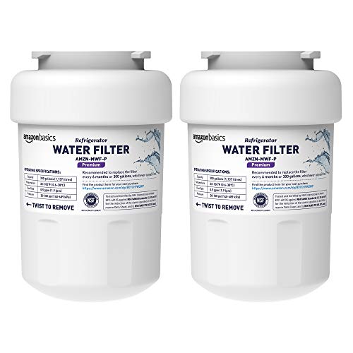 Amazon Basics Water Filter for GE MWF Fridge, 2-Pack