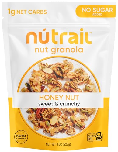 NuTrail Keto Granola Cereal, Honey Nut, 8 oz, Gluten Free