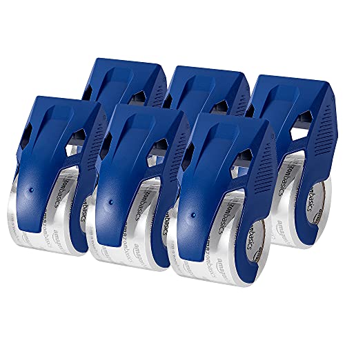Amazon Basics Clear Heavy Duty Tape with Dispenser, 6-Pack