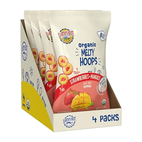 Earth’s Best Organic Baby Snacks, Strawberry Mango, 4 Pack