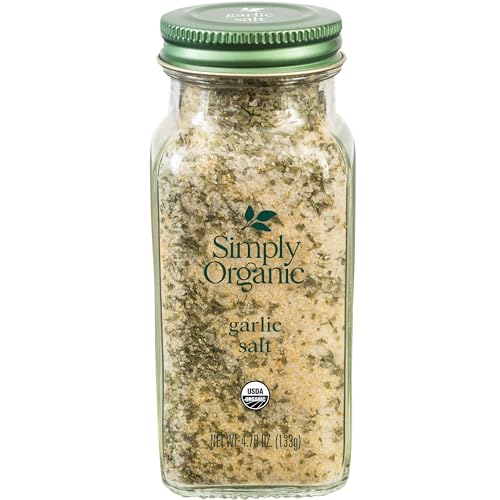Simply Organic Garlic Salt, 4.7oz – Salt, Garlic & Parsley Blend