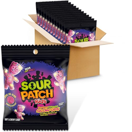 SOUR PATCH KIDS Strawberry-Watermelon Glow Candy, 12 Bags