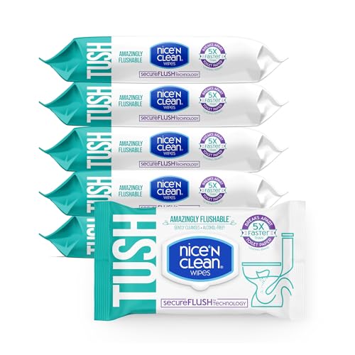 Nice ‘N Clean Flushable Wipes, 6 Packs, Aloe & Vitamin E