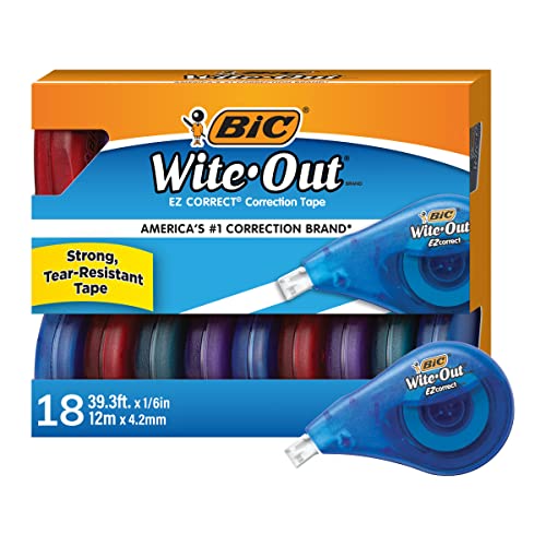 BIC Wite-Out Correction Tape, 18-Pack, Translucent Dispenser