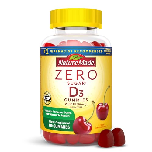 Nature Made Sugar-Free Vitamin D3 Gummies, 2000 IU, 55-Day Supply