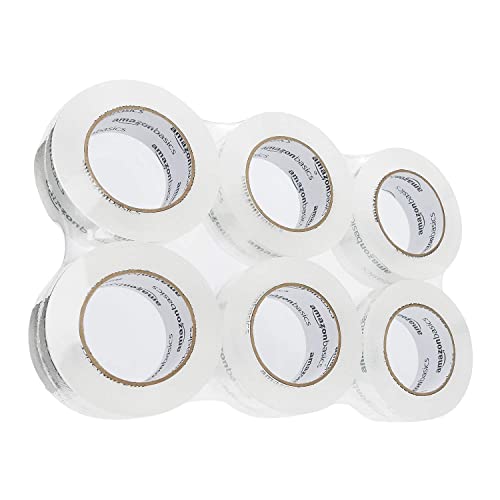 Amazon Basics Clear Packing Tape, 1.88″ x 109 Yds, 6-Pack