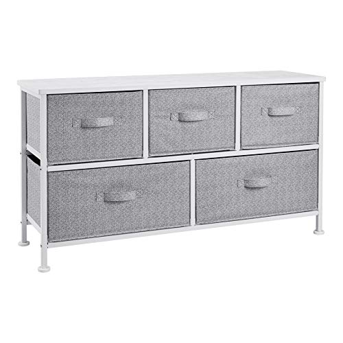 Amazon Basics 5-Drawer Fabric Storage Organizer, White