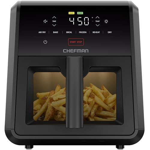 Chefman Air Fryer TurboFry 7-Qt, 6-in-1, Black