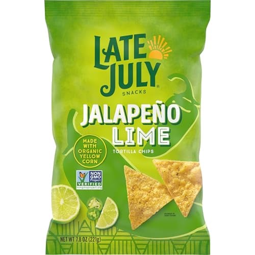 Late July Jalapeno Lime Tortilla Chips, 7.8 OZ Bag