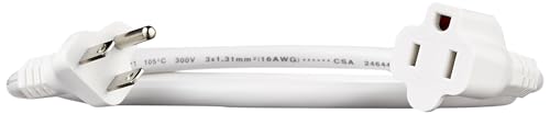 Amazon Basics 3 Ft 3-Prong Extension Cord, 125V, White