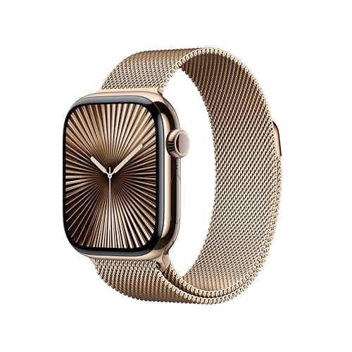 Apple Watch Series 10, Gold Titanium, Milanese Loop, GPS + Cellular