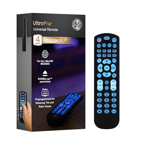 GE 4-Device Backlit Universal Remote for TVs & Streaming