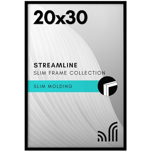 Black 20×30 Poster Frame with Plexiglass – Streamline Collection