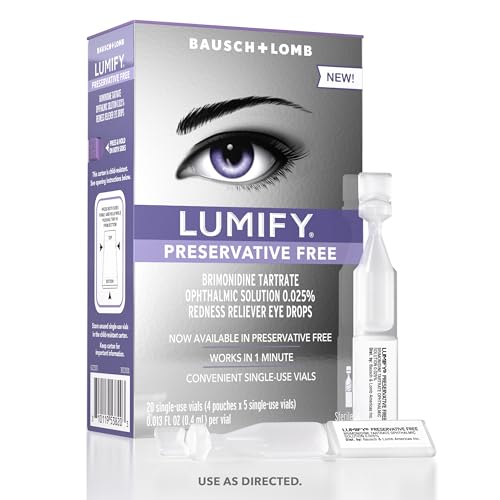 LUMIFY Preservative-Free Redness Reliever Eye Drops, 20 Vials