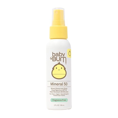 Baby Bum SPF 50 Mineral Sunscreen Spray, Fragrance-Free, 3 oz