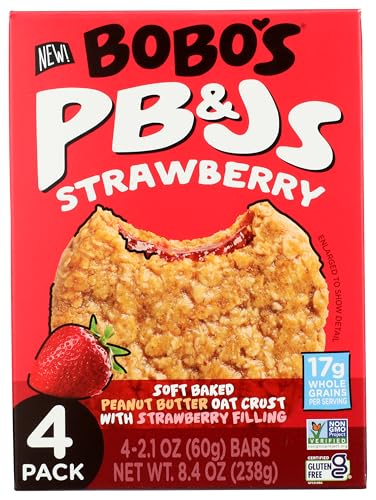 Bobos PB&J Strawberry Oat Bars, 4 Pack, 8.4 OZ