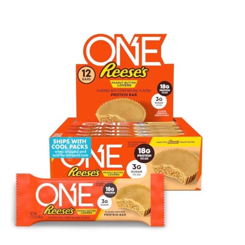 ONE Protein Bars, Reese’s Peanut Butter, Gluten Free, 18g Protein, 12 Pack
