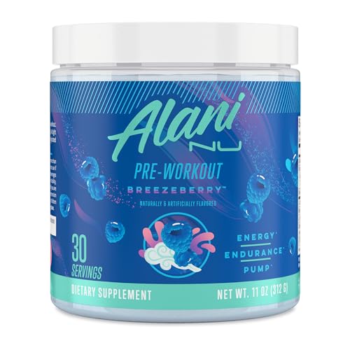 Alani Nu Breezeberry Pre-Workout, 200mg Caffeine, 30 Servings