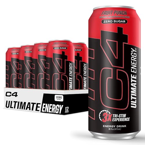 Cellucor C4 Ultimate Pre Workout Energy Drink, Fruit Punch, 12-Pack