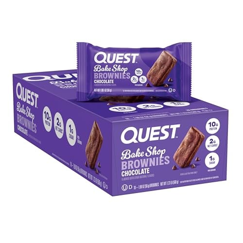 Quest Chocolate Brownies, 10g Protein, 2g Net Carbs, 10 Pack